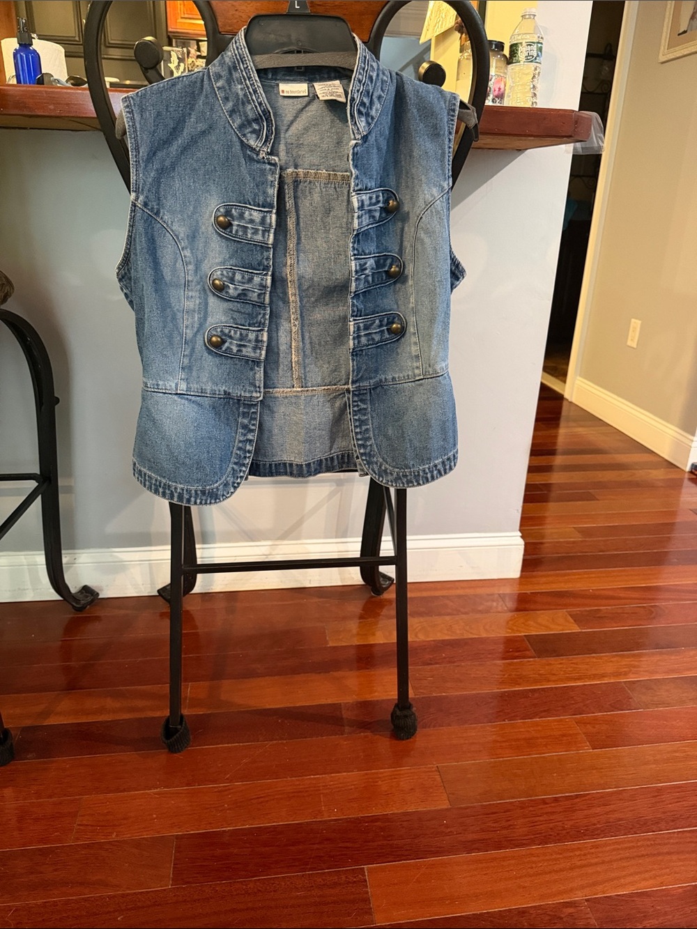 No Boundaries Light Blue Denim Military-Style Vest